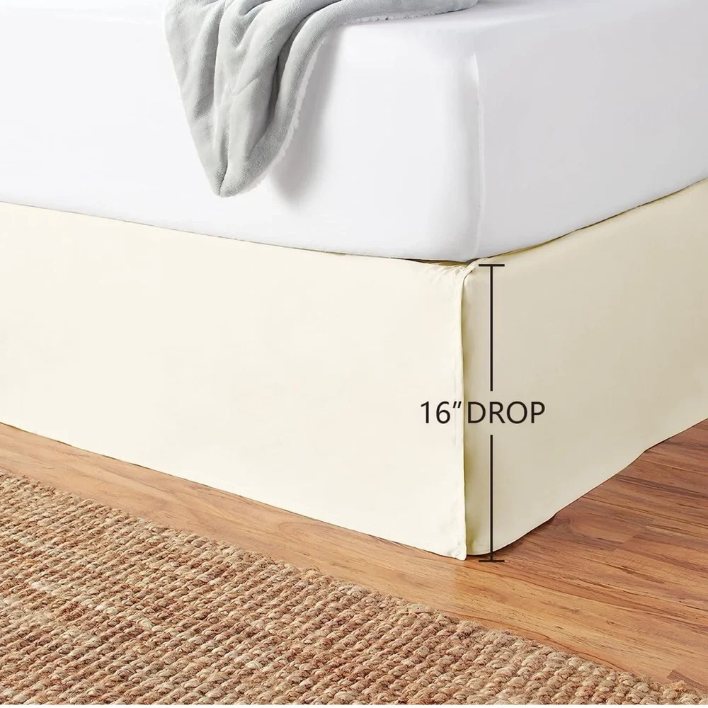 New Beige Amazon Basics Queen Bed Skirt - Classic Tailored Design